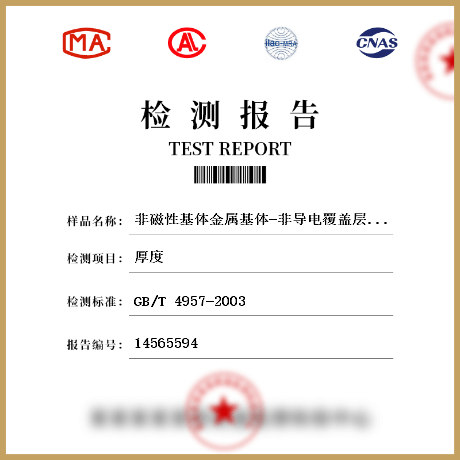 非磁性基體金屬基體-非導電覆蓋層檢測